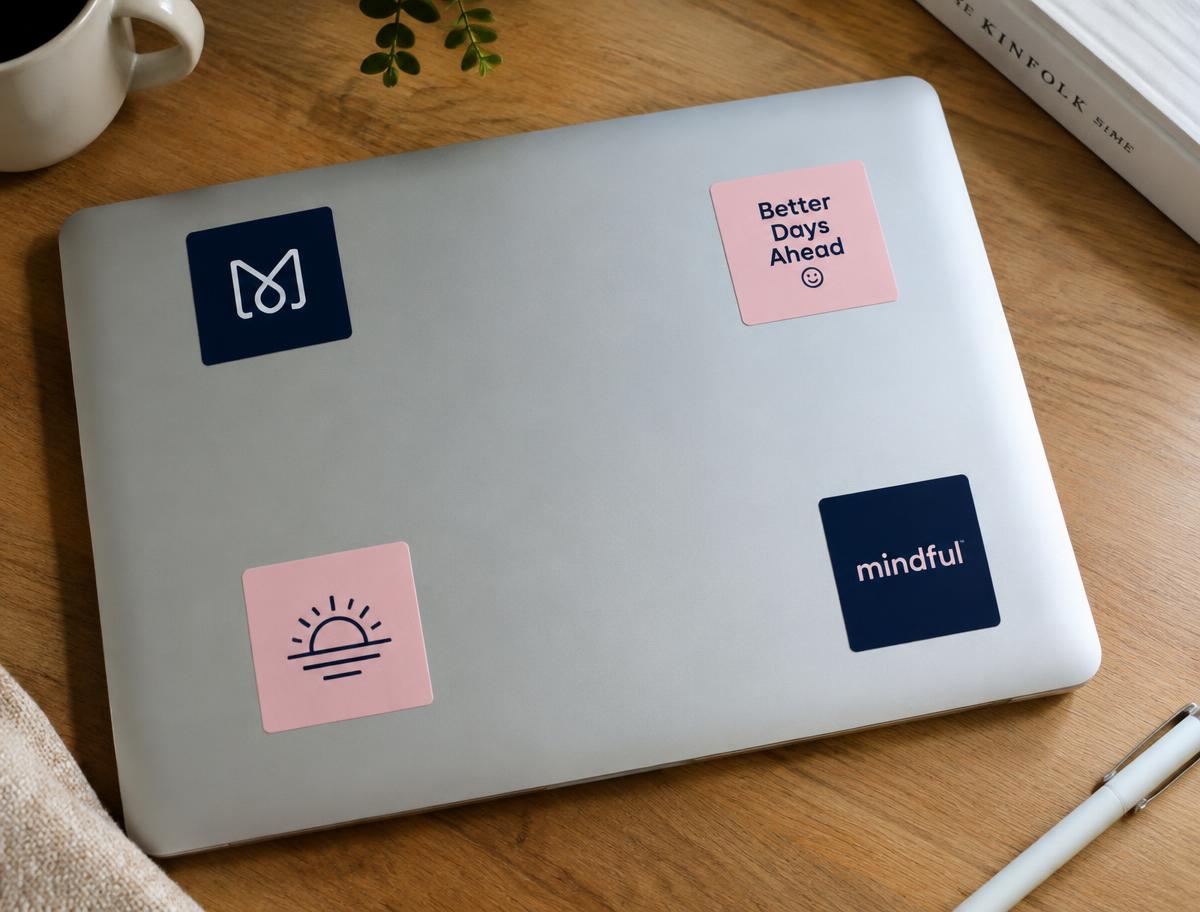 Voorbeeld: vierkante stickers in gebruik
