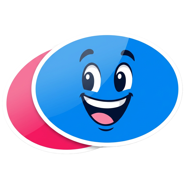 Ovale stickers met de RegelJeStickers-mascotte