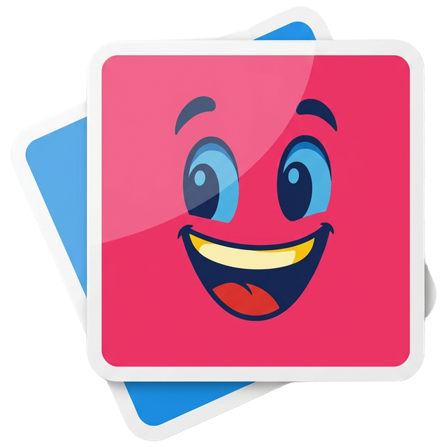 Vierkante stickers met de RegelJeStickers-mascotte